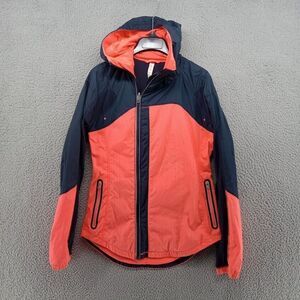 Lululemon Jacket Womens Size 4 Blue Orange Colorblock‎ Offset Zip Vented Running